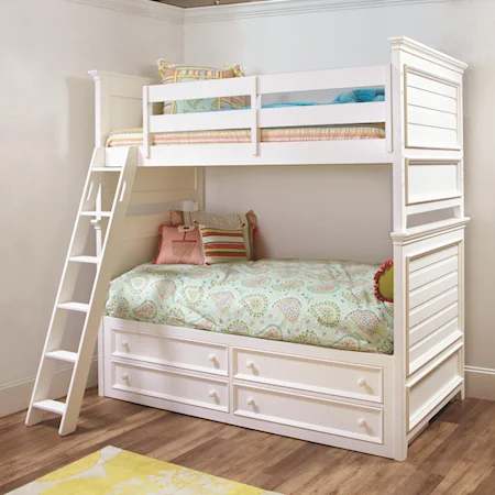 Full Bunk Bed with 3 Drawer Captain Box